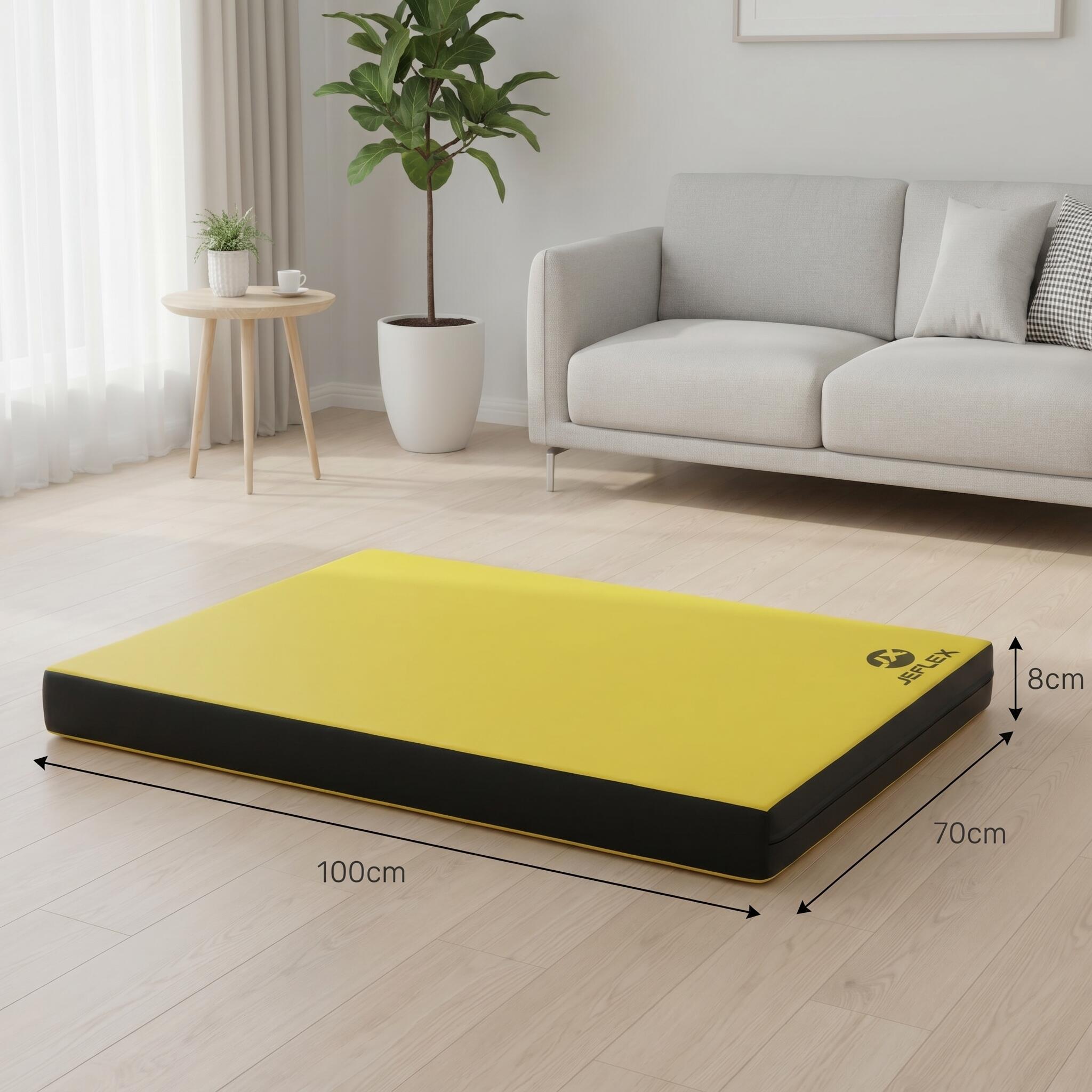Tapete esportivo 100 x 70 x 8 cm Fitness amarelo/preto, tapete de espuma Jeflex 6/7