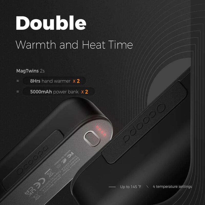 Încălzitor electronic de mâini Ocoopa UT2s, 2×8 h, 2×5000 mAh, powerbank