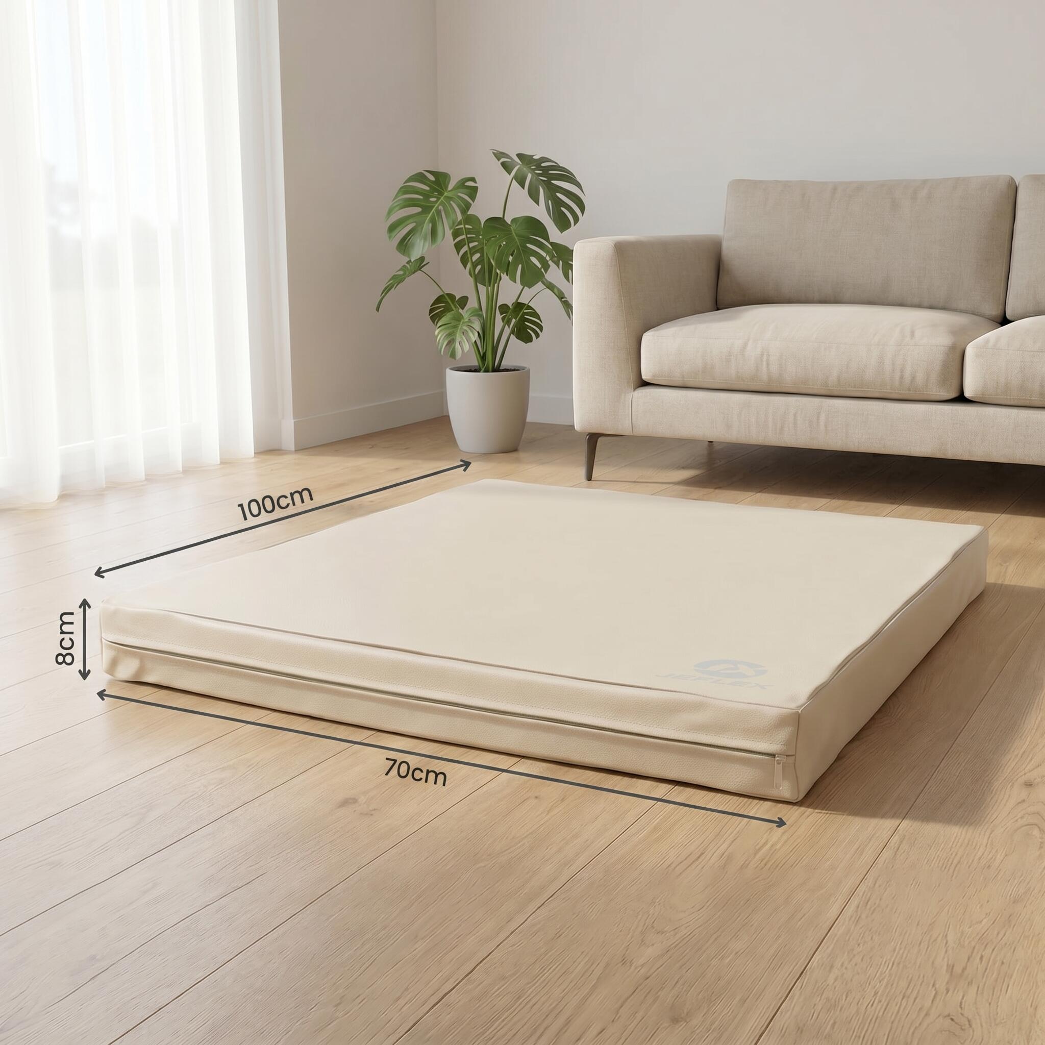 Sportmat 100 x 70 x 8 cm Fitness beige/creme Weichbodenmat Jeflex 2/6