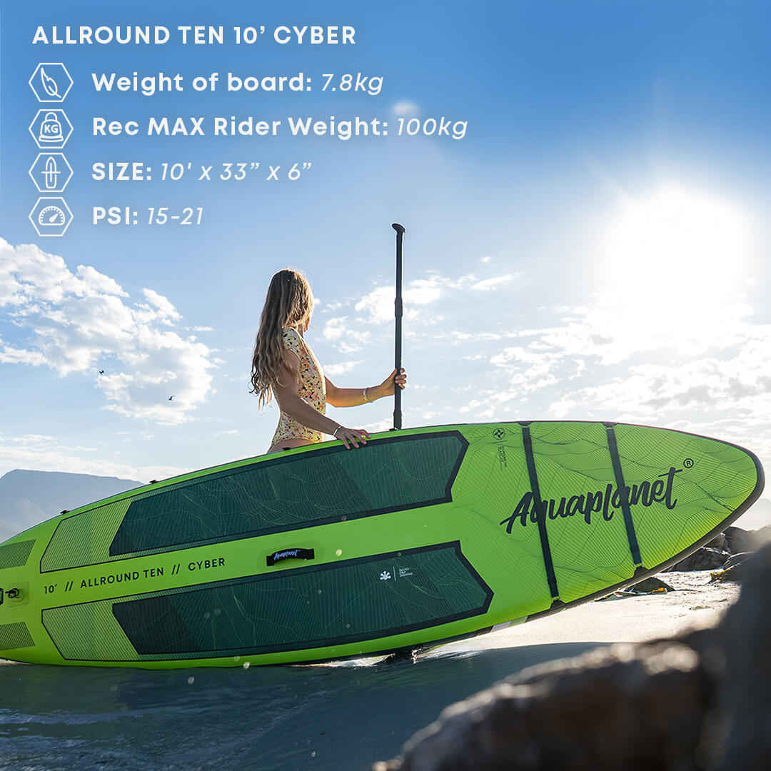 Pacchetto tavola da paddle gonfiabile ALLROUND TEN da 10 piedi - Cyber 4/7