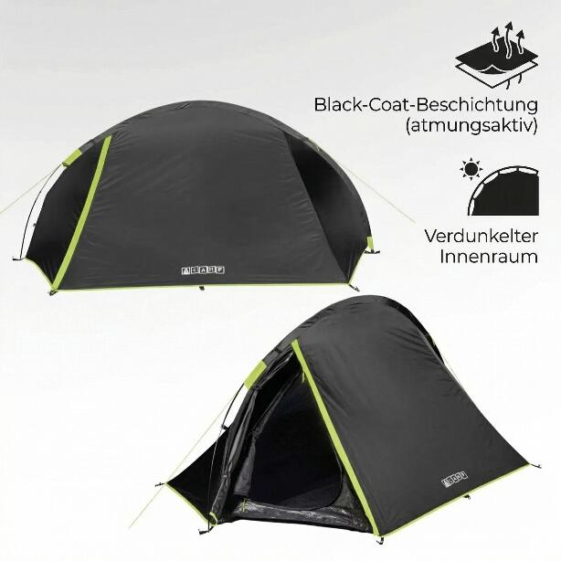 2 Personen Biker Zelt Abgedunkelter Schlafraum 3000 mm Wassersäule Camping Zelt 5/6