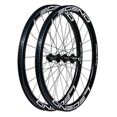 Paar 40 mm carbon racefietswielen legend wheels premium5 disc