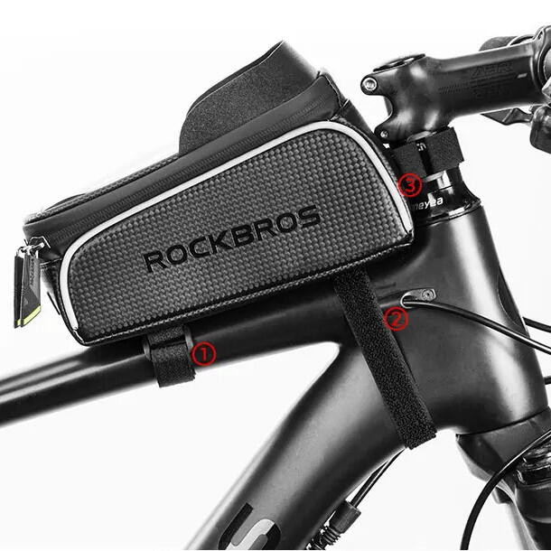 Sakwa, uchwyt rowerowy na telefon torba na ramę Rockbros 017-3BK 3/7