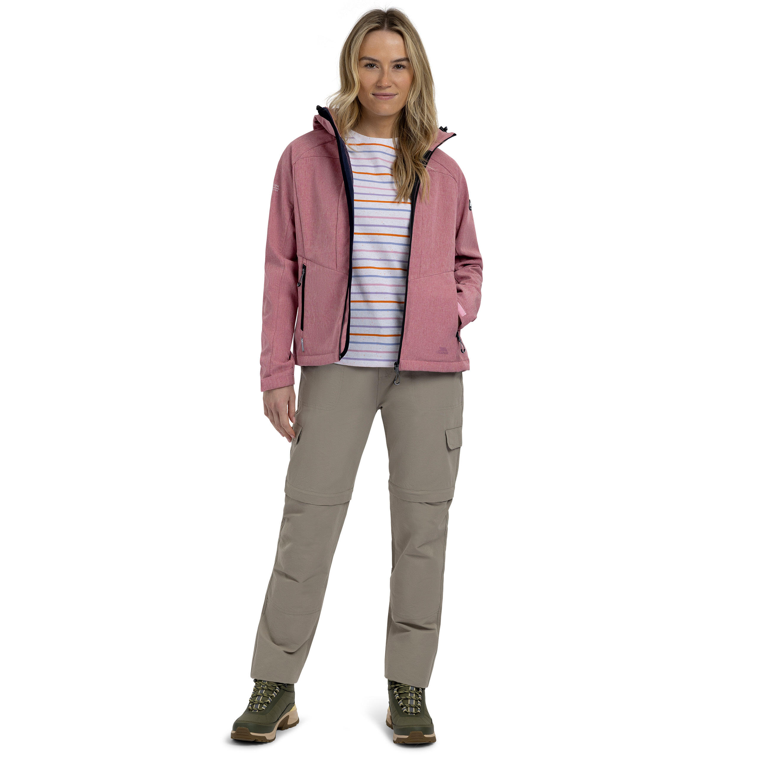 Giacca Softshell Impermeabile Donna Trespass TP75 Bela II – Cappuccio Rimovibile, Antivento E Traspirante, Vestibilità Regolabile Per Escursioni E Trekking