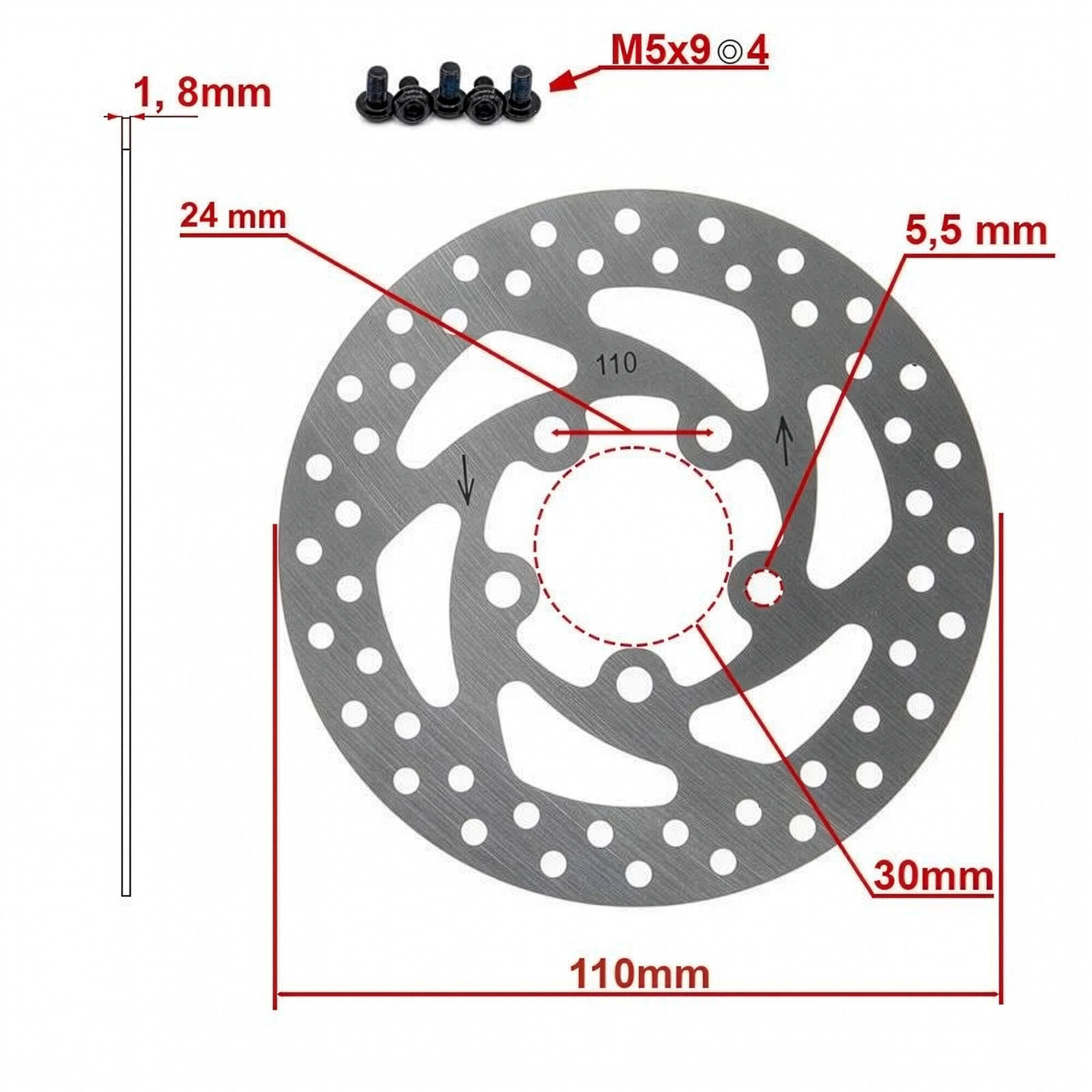 Disco de freno DV5-2 110mm 5H plata para Xiaomi Essential y 1S modelo nuevo 2/3