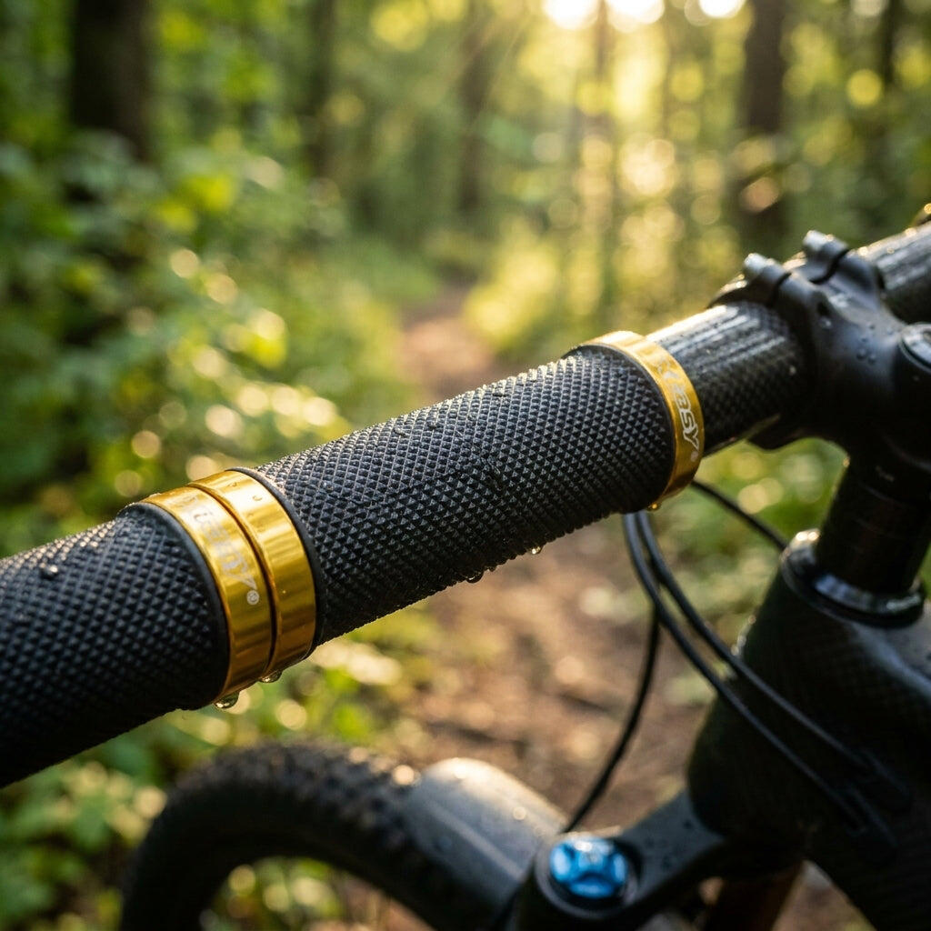Ergotec MTB/ATB-grepen Kraton, 135mm, zwart, gouden klem 3/3