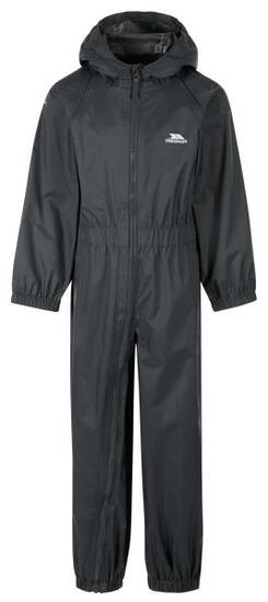 2058 Trespass Button - Tuta antipioggia unisex per bambini grigio scuro
