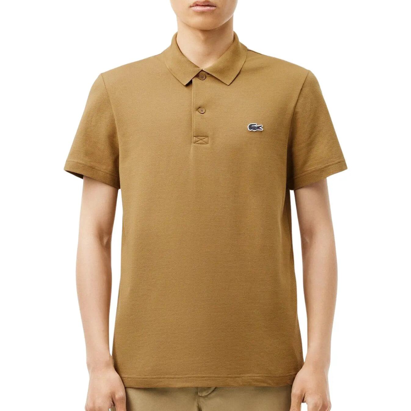 Regular Fit Cotton Blend Polo Shirt Brown 1/4