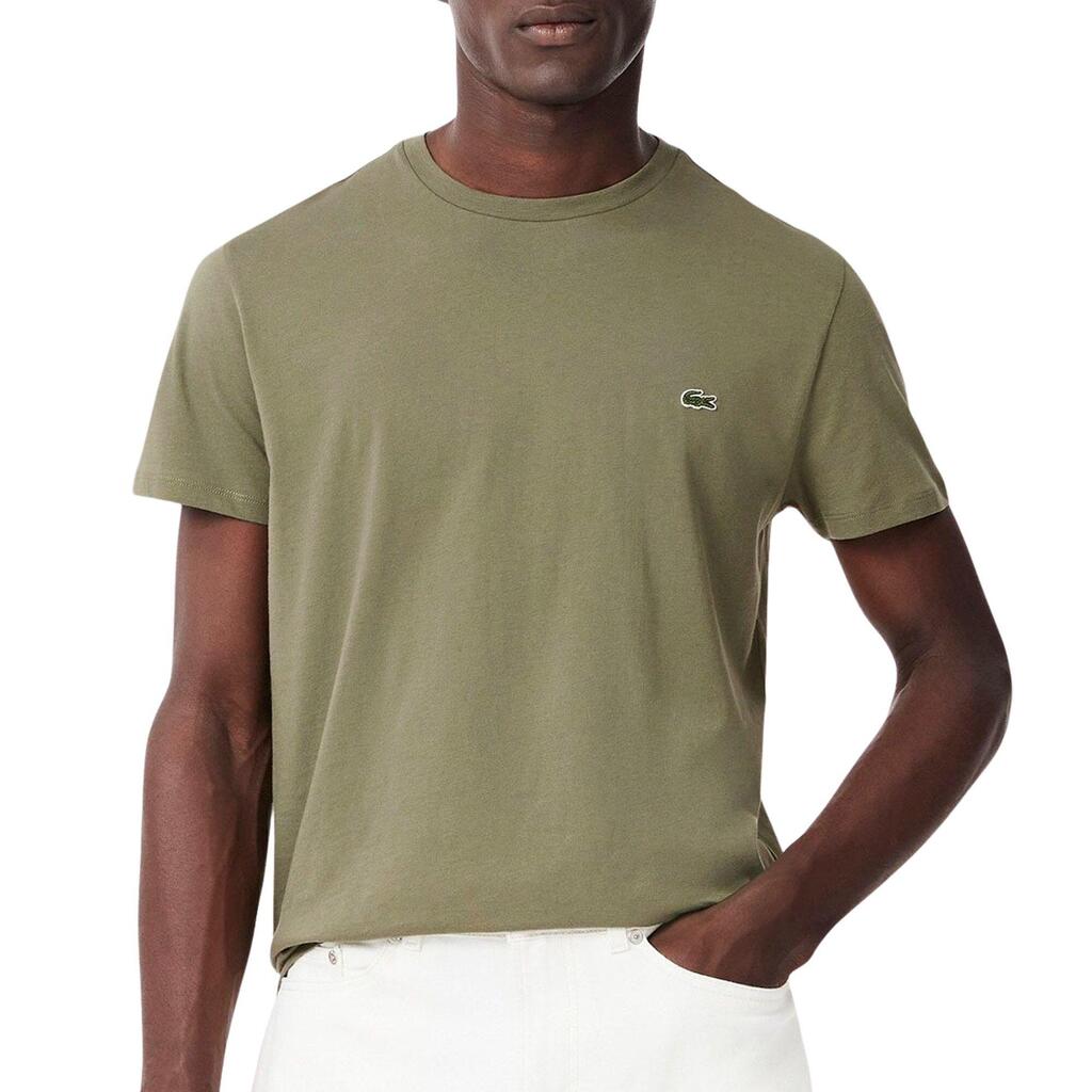 Cotton Pima Crew Neck T-Shirt Khaki Green