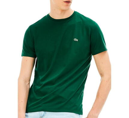 Camiseta Verde Lacoste Pima con Cuello Redondo