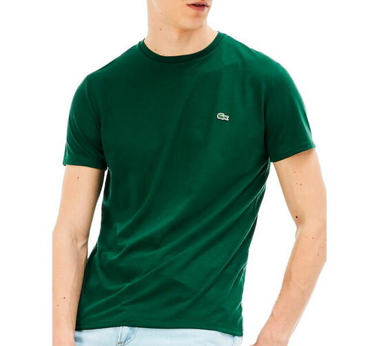 Camiseta Verde Lacoste Pima con Cuello Redondo