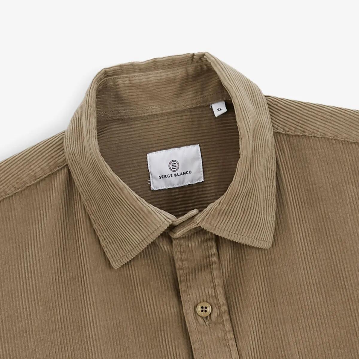 Camisa manga comprida Charles em veludo 4/4