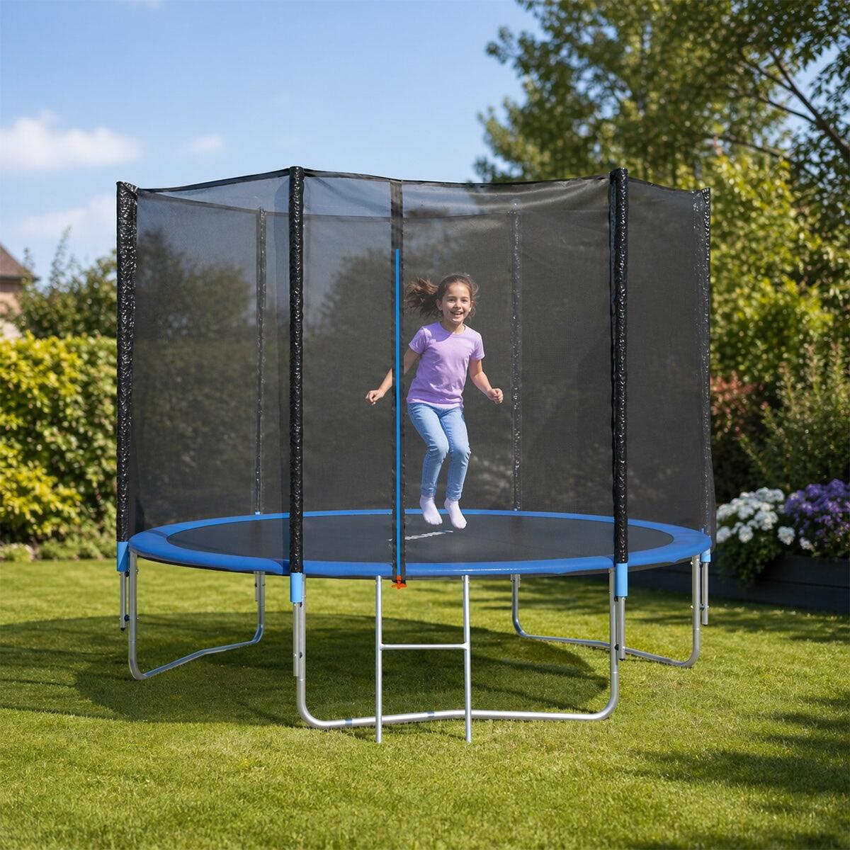 Trampoline Ø 2,44 m avec filet de sécurité et échelle 2/6