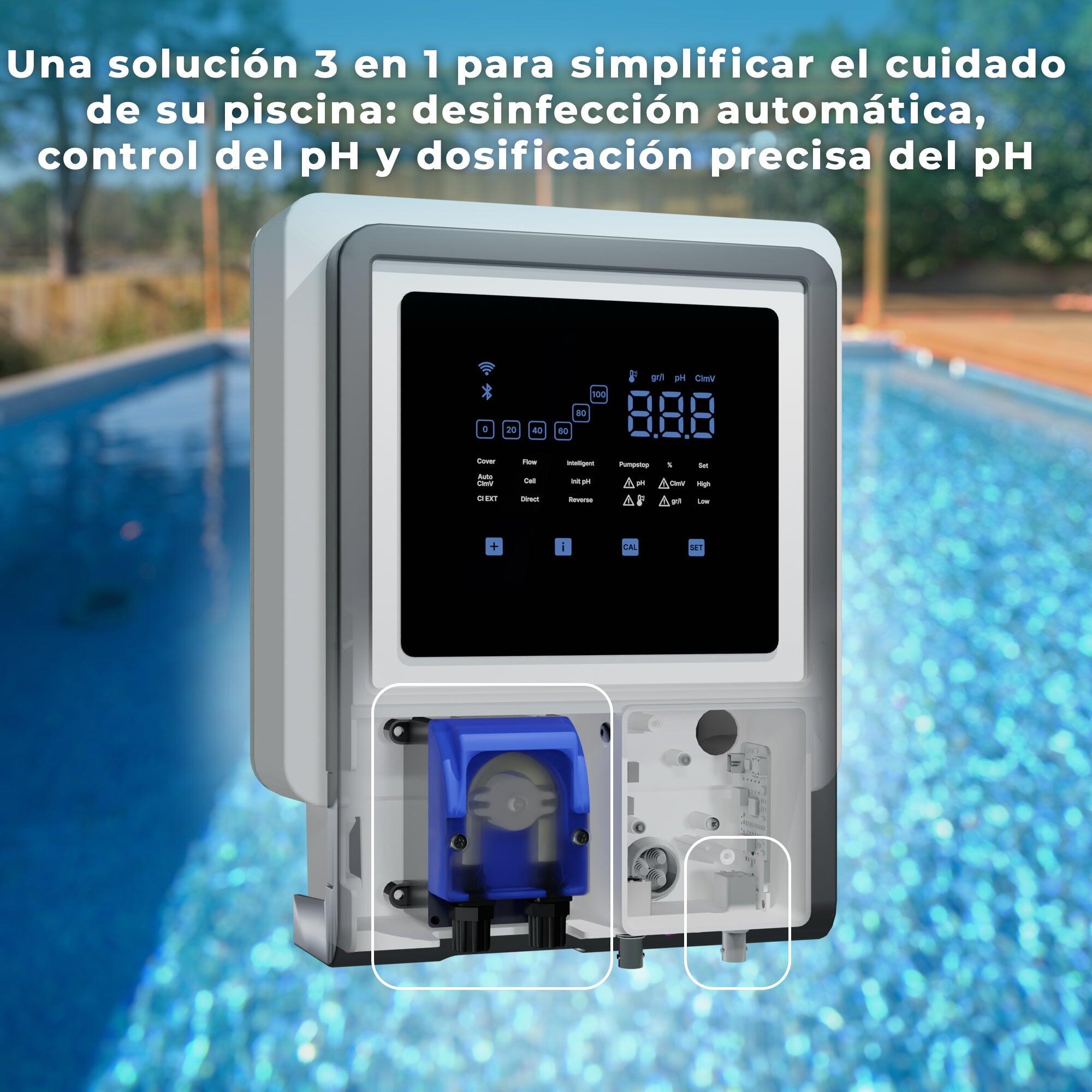 Gre - Clorador salino con control pH para piscinas 7 g/h - hasta 40 m3 5/6