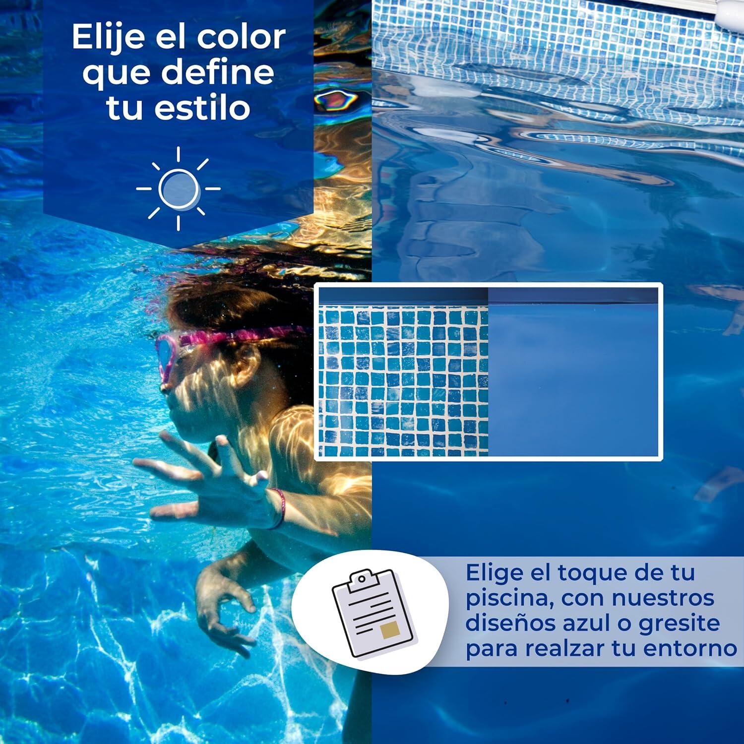 Poolfolie Ersatzfolie Rundbecken 550x132cm - Dicke 0,4mm -
Einhängebiese - blau 3/7