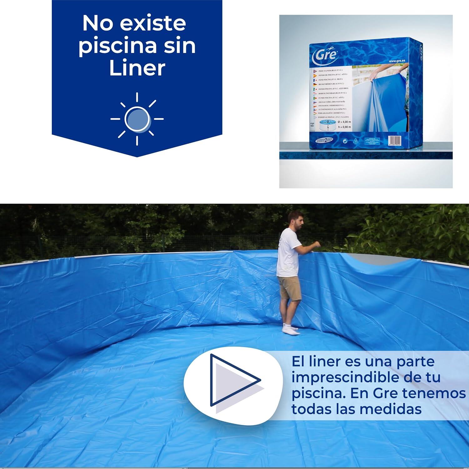 Poolfolie Ersatzfolie Rundbecken 550x132cm - Dicke 0,4mm -
Einhängebiese - blau 7/7