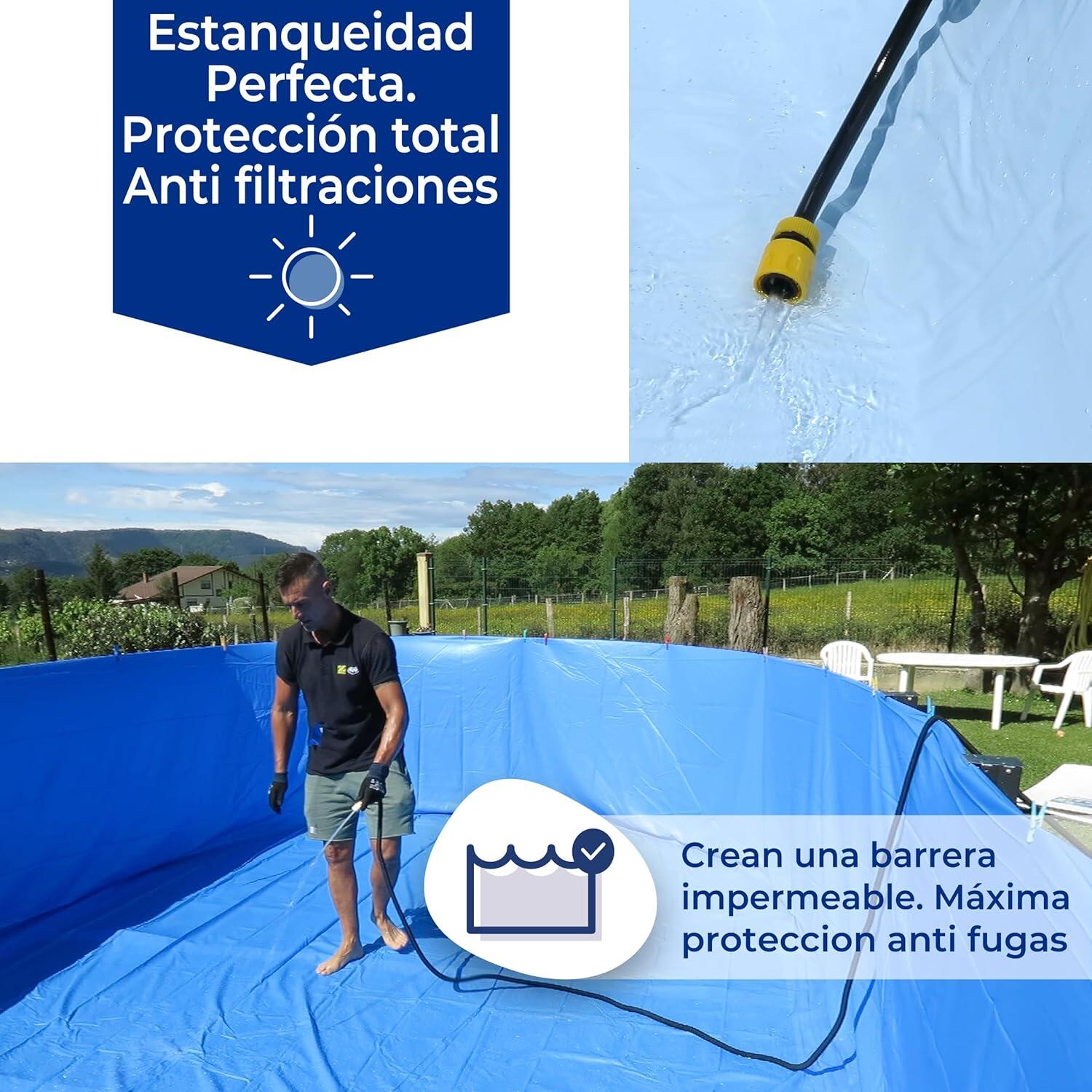Poolfolie Ersatzfolie Rundbecken 550x132cm - Dicke 0,4mm -
Einhängebiese - blau 6/7