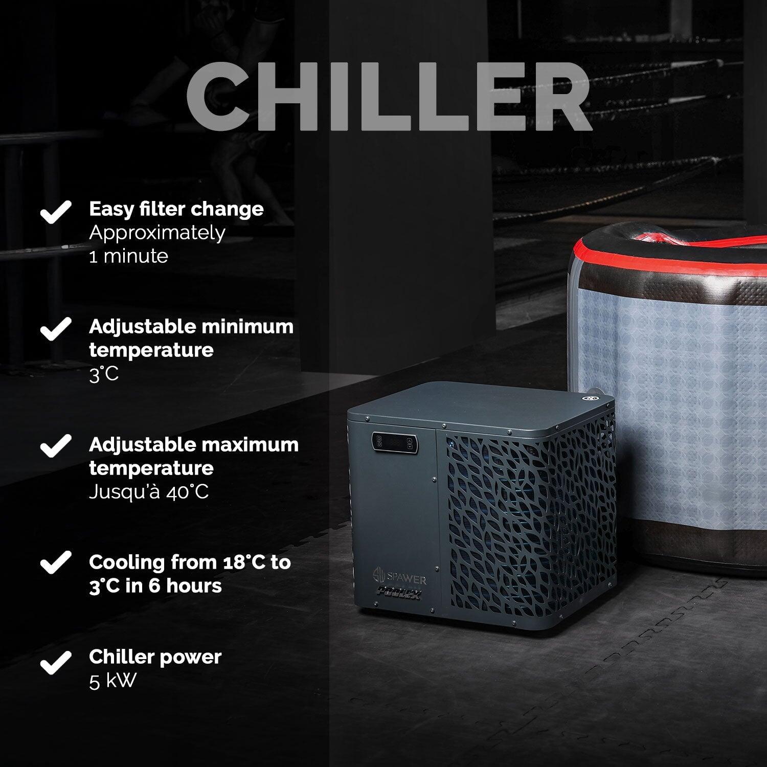 Pack Chiller 5kW ICEBATH UFC DUO NETSPA : Thérapie froide - 170x92x67cm 7/8