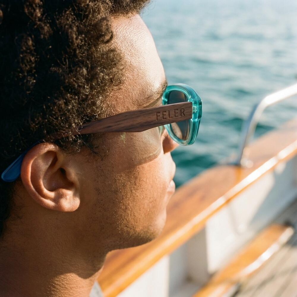 Lunettes de soleil en bois Feler 2617-4 unisexe, taille 52 mm 5/6