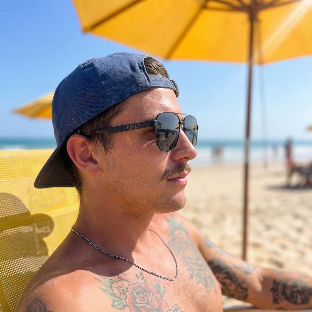 Sonnenbrille aus Holz Feler 2801-1 Unisex, Größe 50 mm 5/6