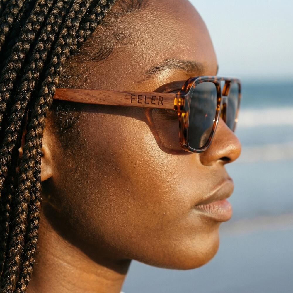 Lunettes de Soleil Feler 1539-7 Polarisées en Bois Unisexe 55 mm 5/6