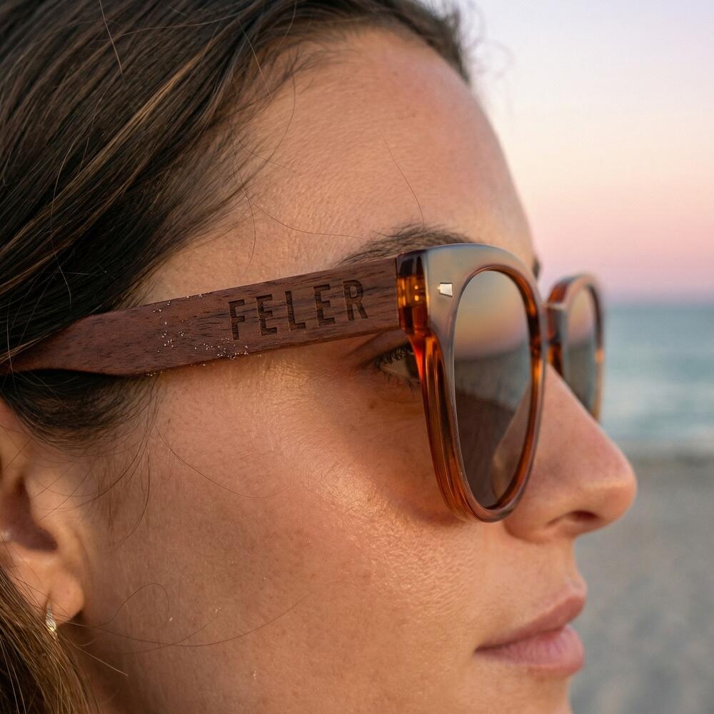 Lunettes de soleil en bois Feler 2543-7 unisexe, taille 56 mm 5/6