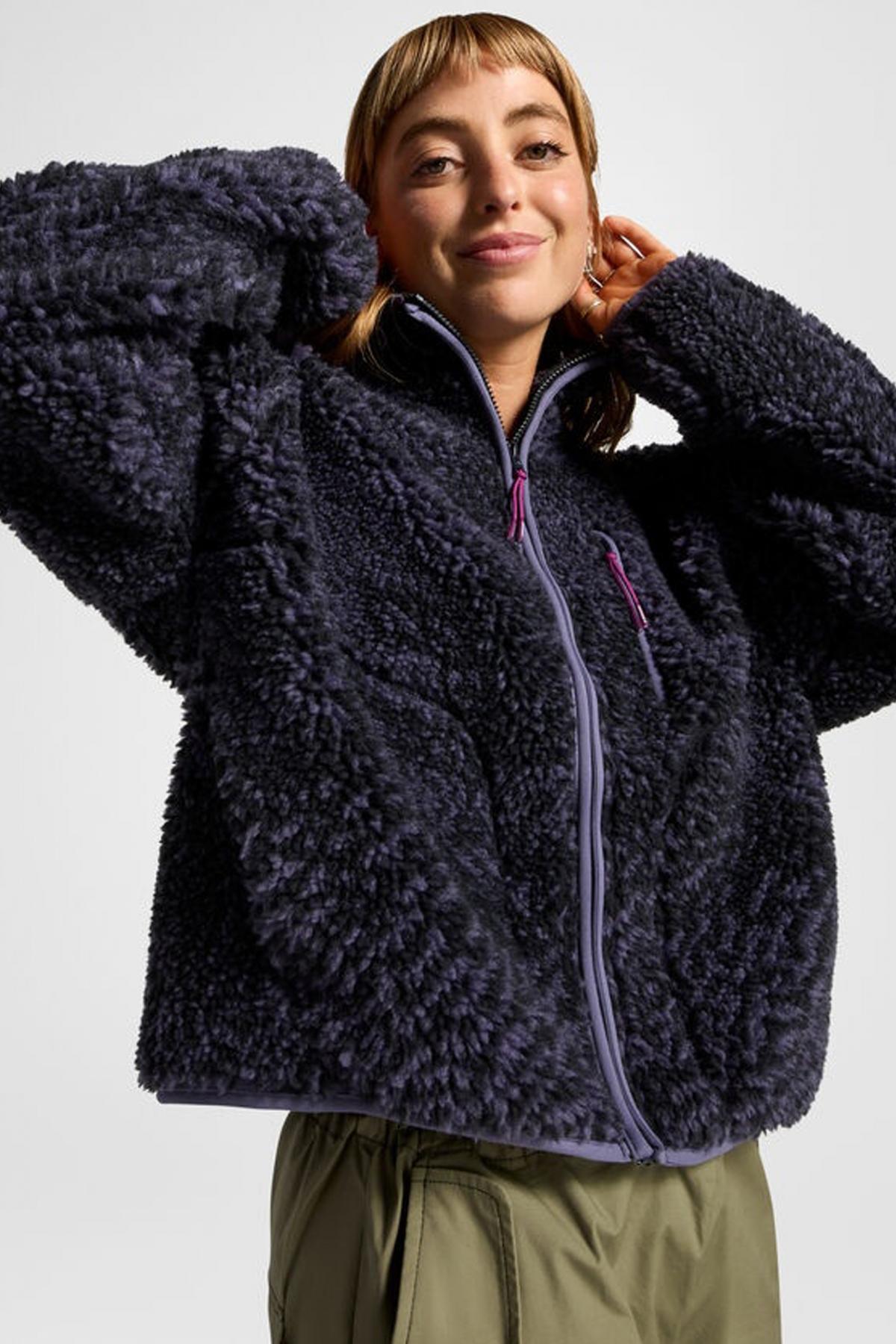 Kurtka CONVERSE PRINTED SHERPA FULL-ZIP J Fioletowy 5/5