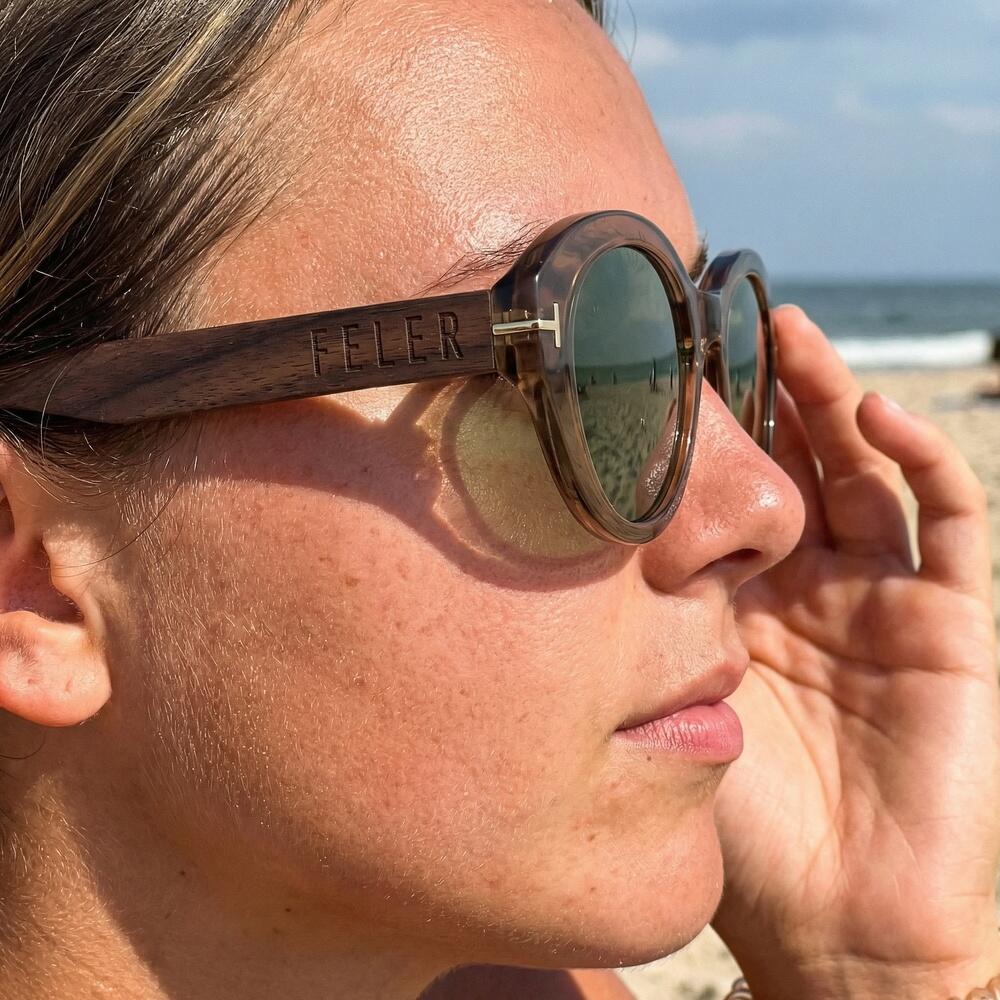 Lunettes de soleil en bois Feler 2611-3 unisexe, taille 52 mm 5/6