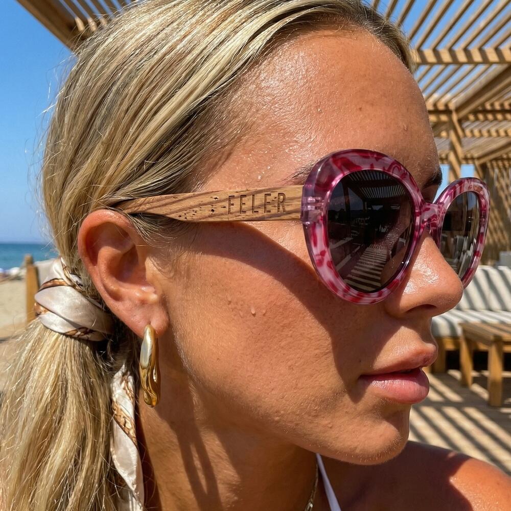 Lunettes de soleil en bois Feler 2555-8 unisexe, taille 56 mm 5/6
