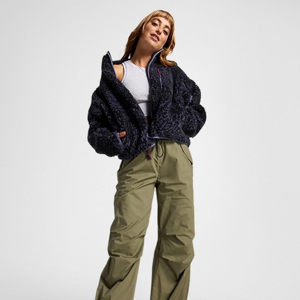 Kurtka CONVERSE PRINTED SHERPA FULL-ZIP J Fioletowy 4/5