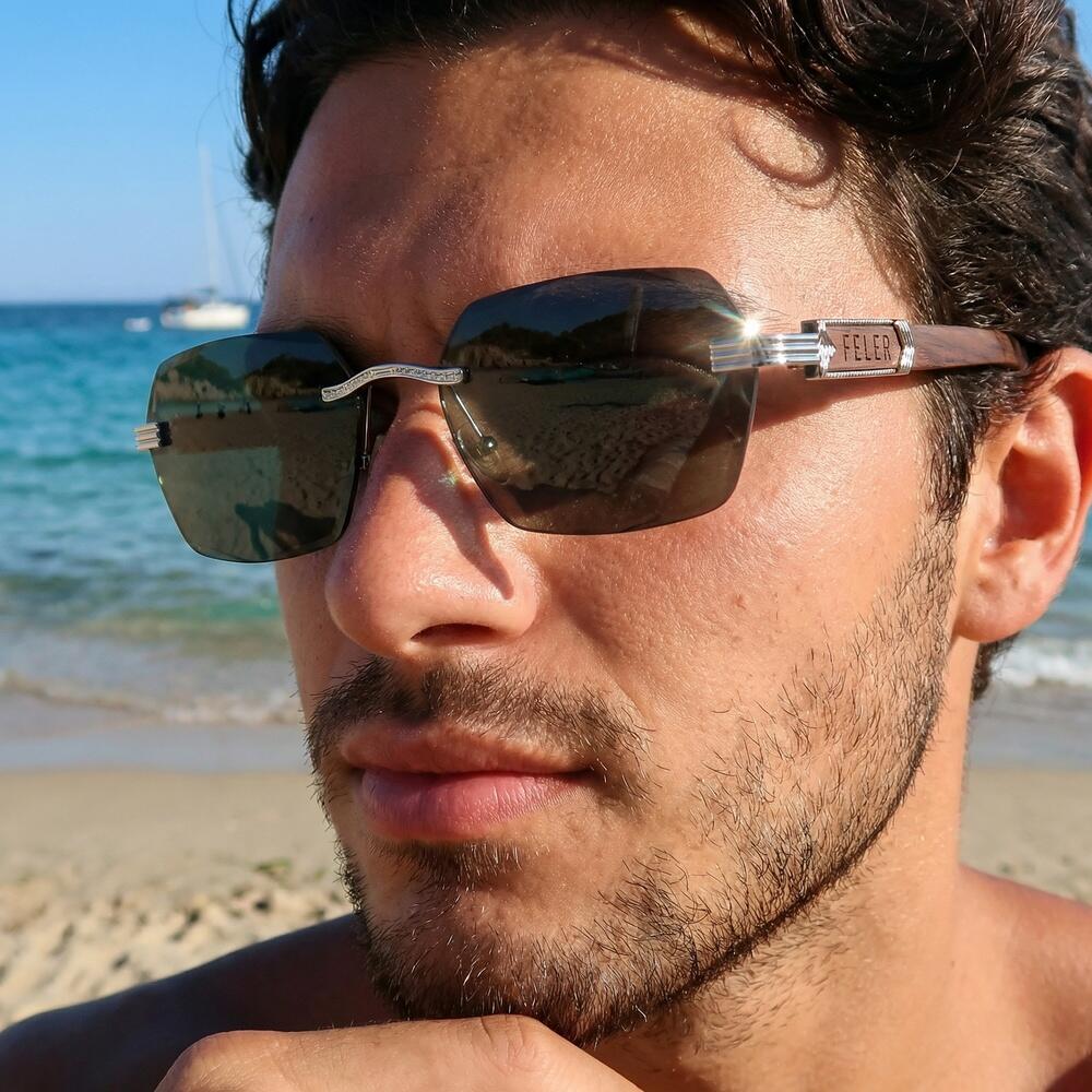Lunettes de soleil en bois Feler 2811-3 unisexe, taille 54 mm 5/6