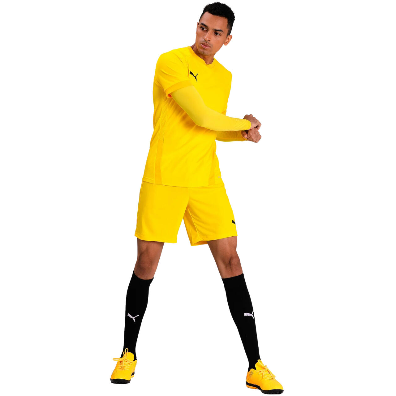 Camiseta térmica de compresión PUMA, manga corta, dryCELL, Amarillo 6/6