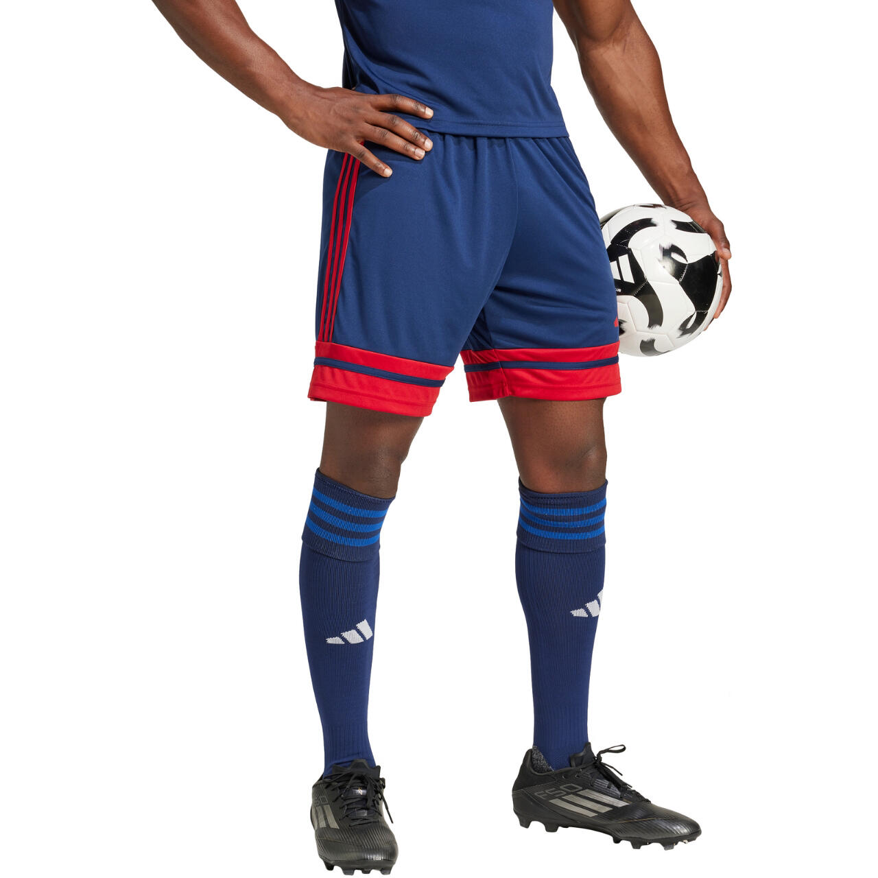 PANTALONCINO da calcio uomo adidas blu/rosso 4/6