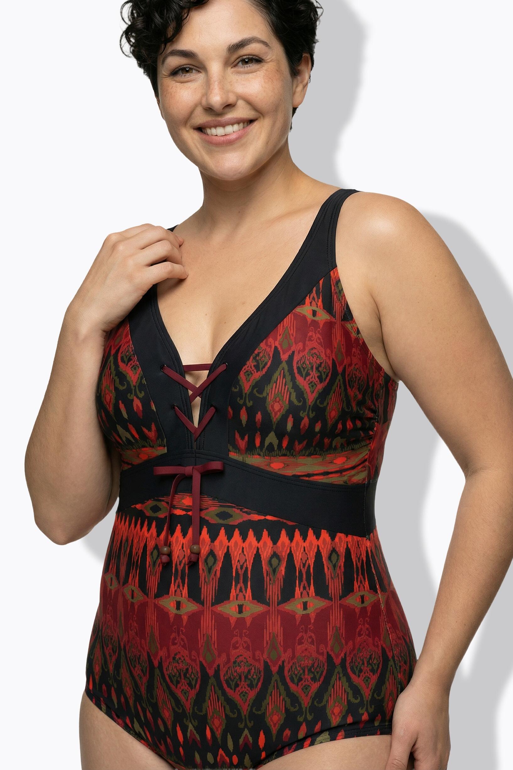 Femme Maillot de bain avec bonnets souples laçage matière recyclée 3/7