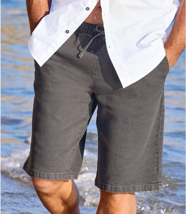 Bermuda en Jean Stretch Confort Gris  2/4