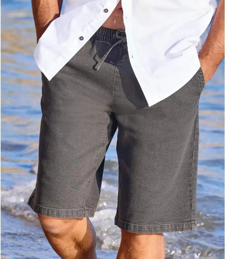 Graue Jeans-Bermuda 2/4