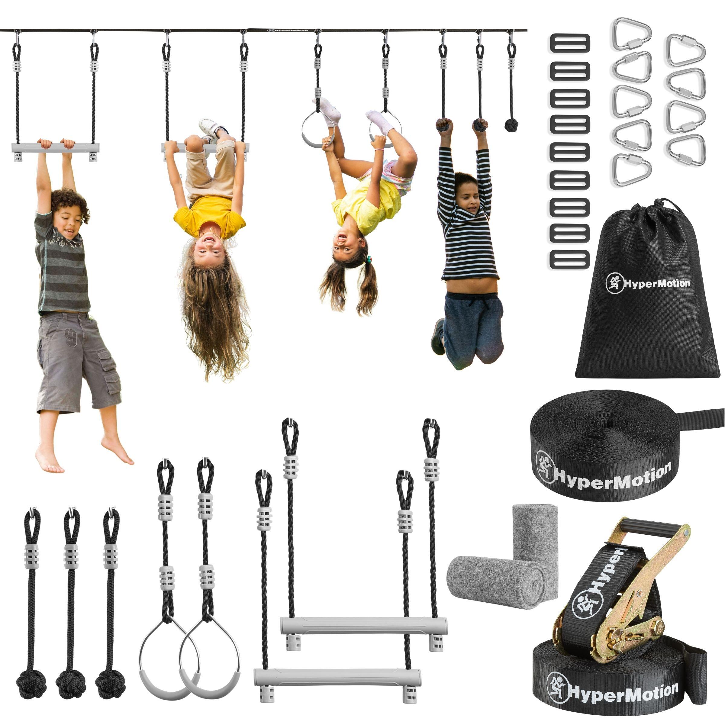 MAMABRUM Ninja Parcurs cu Obstacole – Slackline copii 15 m x 5 cm
