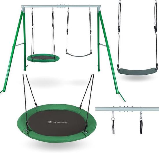 Doppelschaukel Garten Storchennest und Sitz 183x220x174.5cm Max 200kg