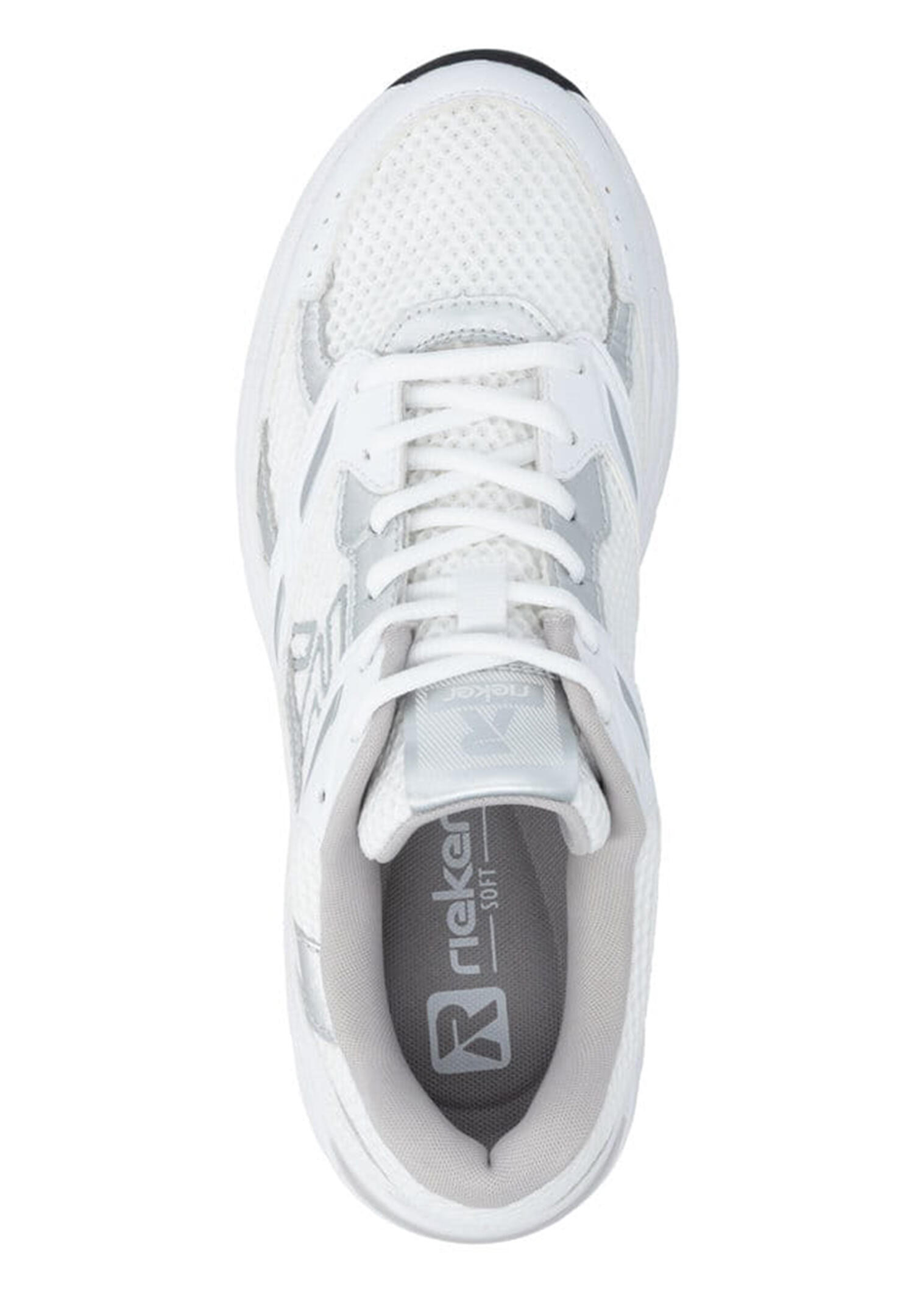 Rieker CAMDEN Damen Sneaker W4200-81 Low Cut Retro Weiß/Silber 4/5