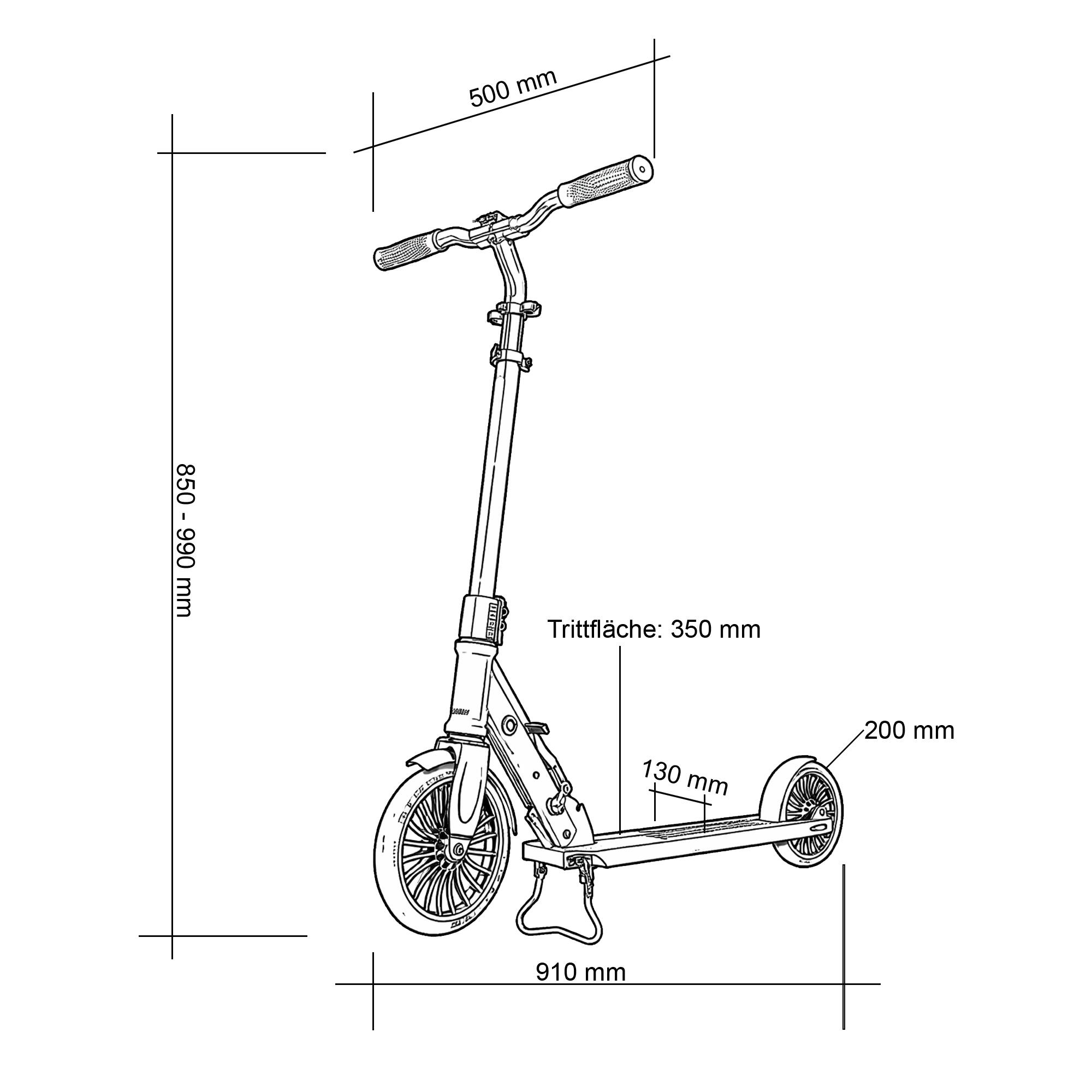 S-200 Scooter Tretroller Cityscooter Kinder Klappbar 200 mm Rollen 2/4