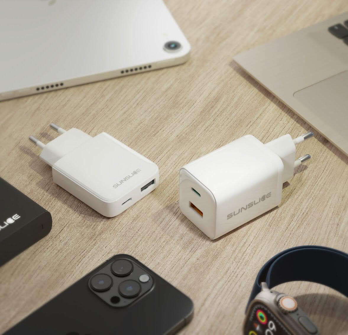 Sunslice EMPERION 65 Pro - Ultra-compacte GaN lader 65W USB-C & USB-A 3/6