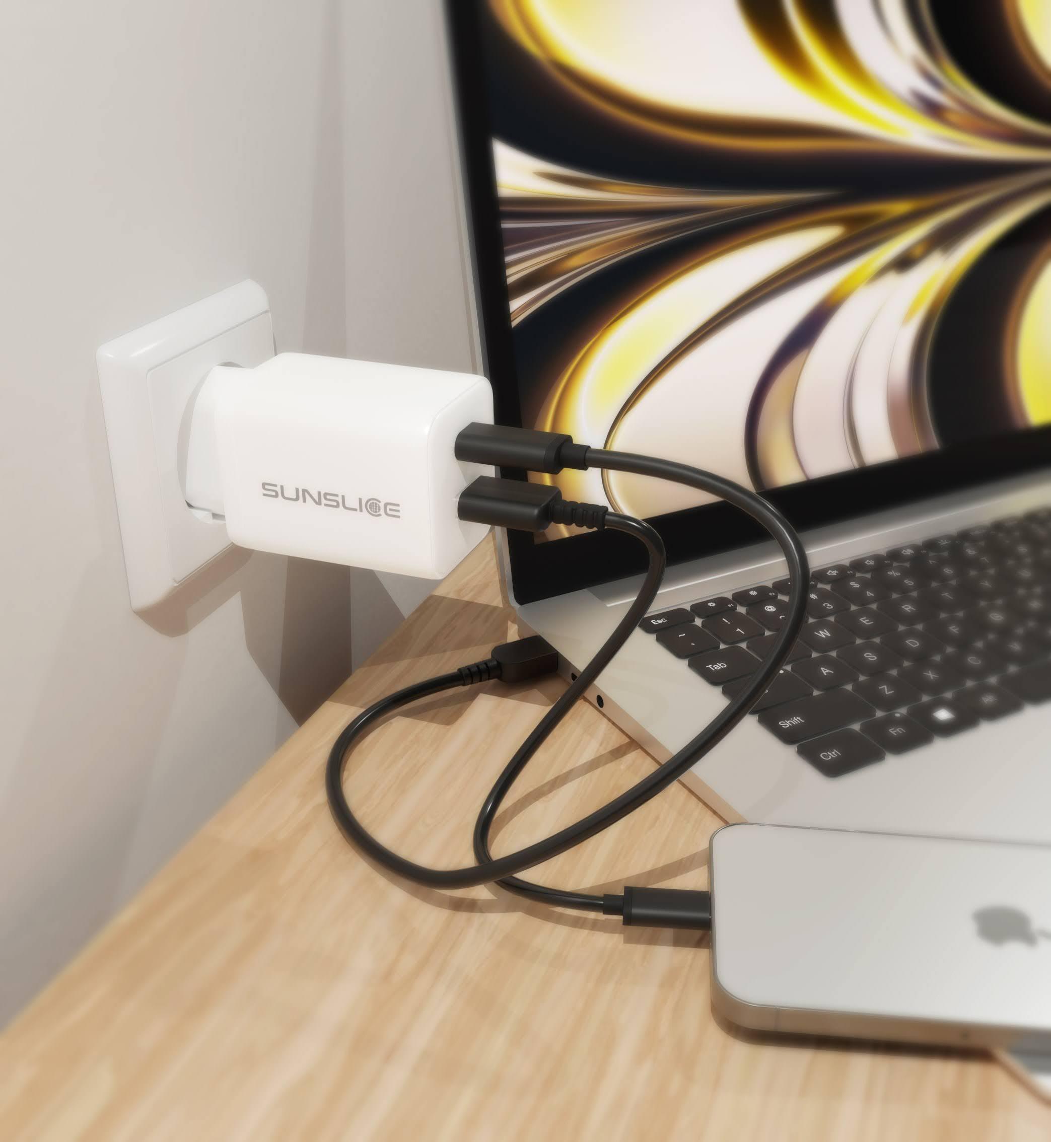 Sunslice EMPERION 65 Pro - Ultra-compacte GaN lader 65W USB-C & USB-A 5/6