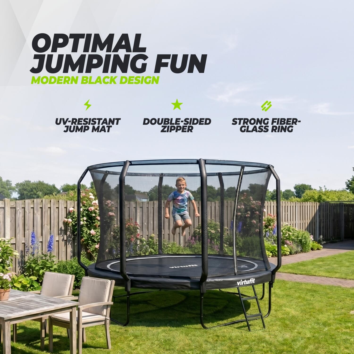 Premium Trampoline met Veiligheidsnet - Rond - 366 cm 3/8