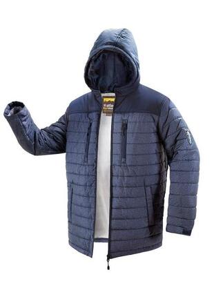 Lange wattierte Jacke mit abnehmbarer Kapuze