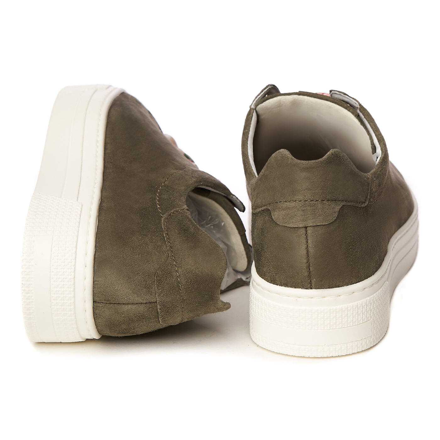 Semler Damen Sportschuh aus glattem Naturleder, Oliv 3/4