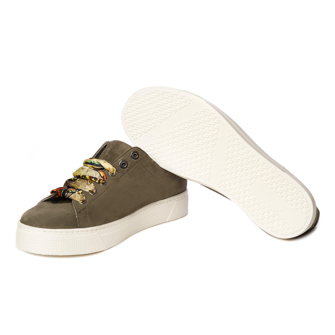 Semler Damen Sportschuh aus glattem Naturleder, Oliv 2/4