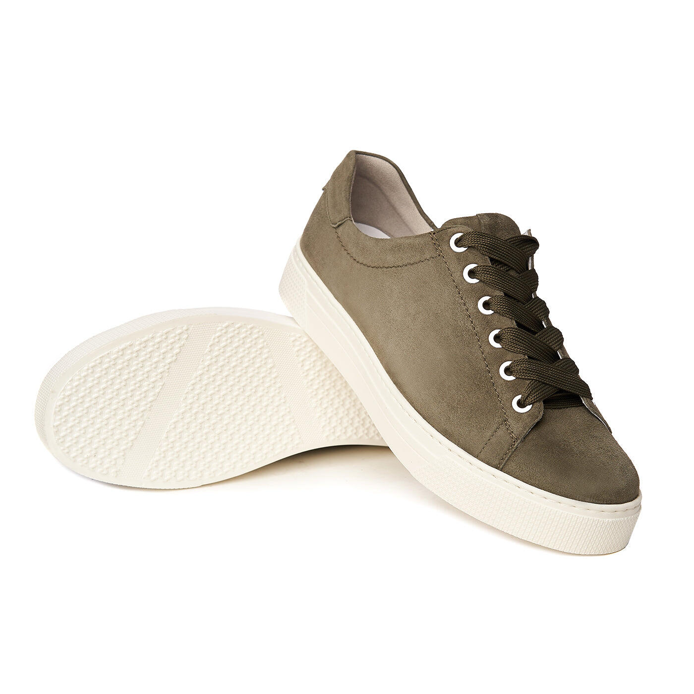 Semler Damen Sportschuh aus glattem Naturleder, Oliv 4/4