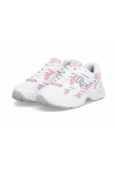 Rieker CAMDEN Damen Sneaker W4200-80 Low Cut Retro Weiß/Rosa
