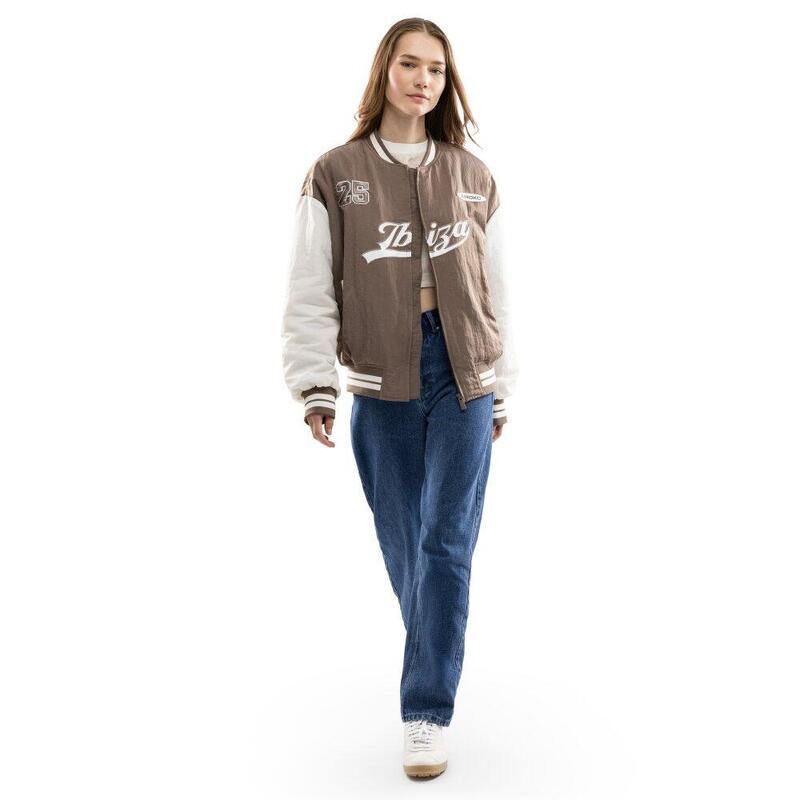 Jachetă bomber pentru femei, model varsity IBZ Hoop Brown-W Maro