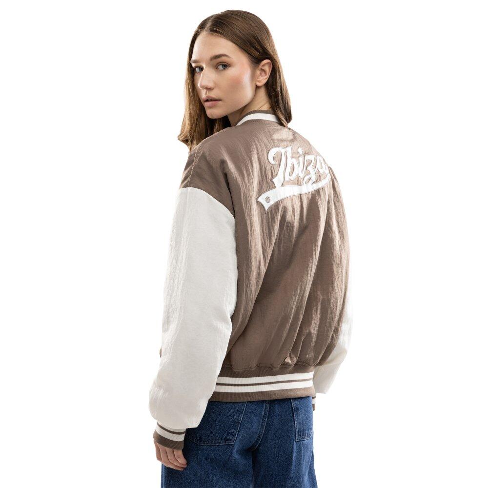 Damska bejsbolowa kurtka bomberka Siroko IBZ Hoop Brown-W
